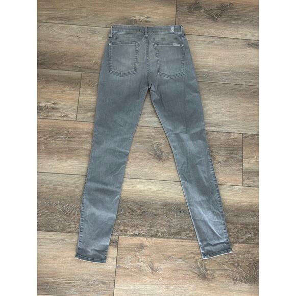 7 For All Mankind Blair Skinny Jeans Size 27 Gray Denim Ankle Jeans - Picture 9 of 10